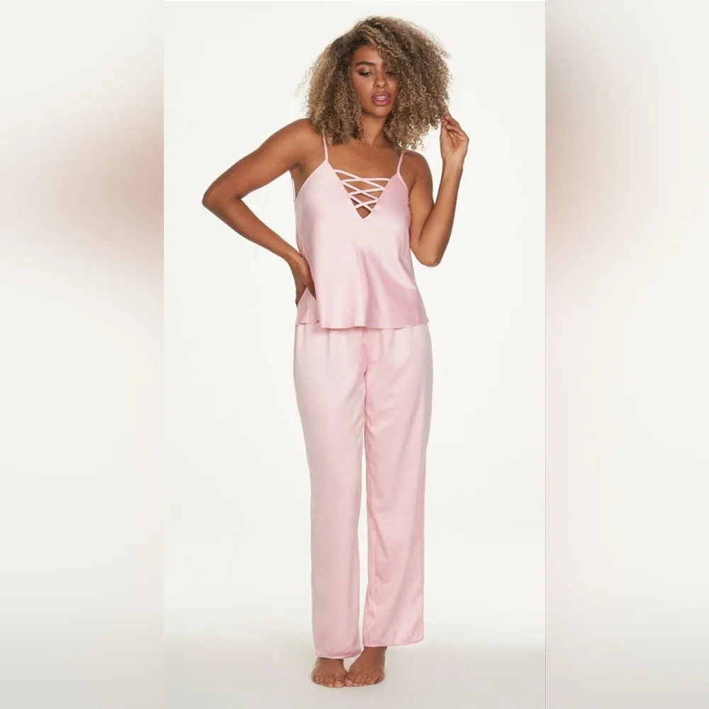 Frederick's Of Hollywood Summer Lattice Lacing Pj 2Pc Set Size Medium
